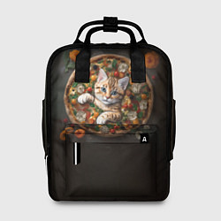 Рюкзак женский Кот в пицце, цвет: 3D-принт