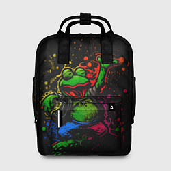 Рюкзак женский Лягушонок Пепе веселится с граффити, цвет: 3D-принт