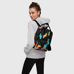 Рюкзак женский Тетрис падающие блоки, цвет: 3D-принт — фото 2