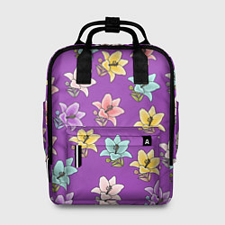 Рюкзак женский Разноцветные лилии цветы, цвет: 3D-принт