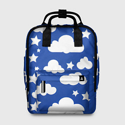 Рюкзак женский Облака и звёздочки, цвет: 3D-принт