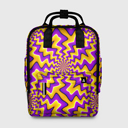 Рюкзак женский Желто-фиолетовая иллюзия вращения, цвет: 3D-принт