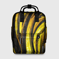 Рюкзак женский Черные и золотые линии, цвет: 3D-принт