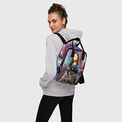 Рюкзак женский Современная девушка по имени Джоконда, цвет: 3D-принт — фото 2