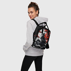 Рюкзак женский Котик ниндзя - мрачный, цвет: 3D-принт — фото 2