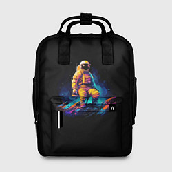 Рюкзак женский Неоновый космонавт на луне, цвет: 3D-принт