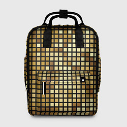 Рюкзак женский Золотая мозаика, поверхность диско шара, цвет: 3D-принт