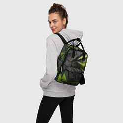 Рюкзак женский Зеленые абстрактные осколки, цвет: 3D-принт — фото 2