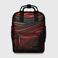 Рюкзак женский Кожаная красная и черная текстура, цвет: 3D-принт