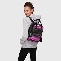 Рюкзак женский Сай фай пейзаж в черно розовых тонах, цвет: 3D-принт — фото 2