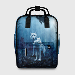 Рюкзак женский Волки в ночном лесу, цвет: 3D-принт