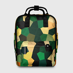 Рюкзак женский Мозаика зелёный, цвет: 3D-принт