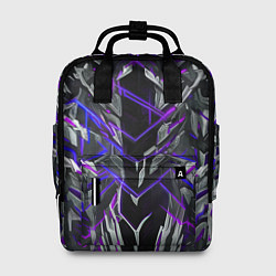 Рюкзак женский Киберпанк линии фиолетовые, цвет: 3D-принт