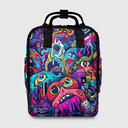 Рюкзак женский Кислотные монстры, цвет: 3D-принт