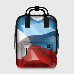 Рюкзак женский Абстракция в цветах флага РФ, цвет: 3D-принт