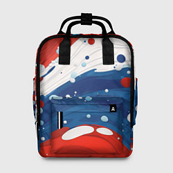 Рюкзак женский Брызги красок в цветах флага РФ, цвет: 3D-принт