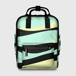 Рюкзак женский Черно-бирюзовая абстракция, цвет: 3D-принт