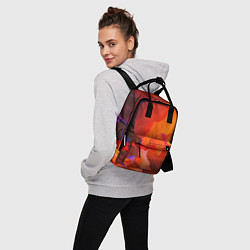 Рюкзак женский Красно-оранжевый паттерн, цвет: 3D-принт — фото 2