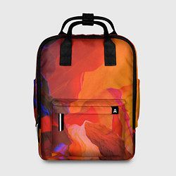 Рюкзак женский Красно-оранжевый паттерн, цвет: 3D-принт
