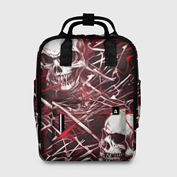 Рюкзак женский Красные скелетоны, цвет: 3D-принт