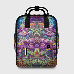 Рюкзак женский Зеркальный цветочный паттерн с птицами - мода - не, цвет: 3D-принт