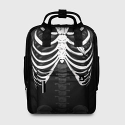 Рюкзак женский Скелет: ребра с пером, цвет: 3D-принт