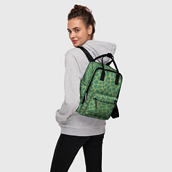 Рюкзак женский Зелёная текстура - нейросеть, цвет: 3D-принт — фото 2