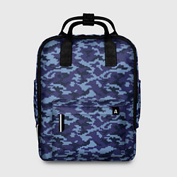 Рюкзак женский Камуфляж охрана синий, цвет: 3D-принт