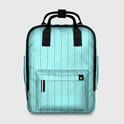 Рюкзак женский Небесно-голубой полосатый, цвет: 3D-принт