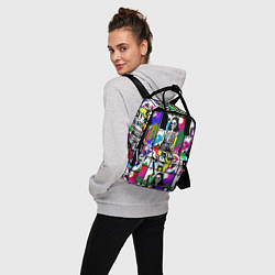 Рюкзак женский Разноцветные скелеты девушки - поп-арт - мода, цвет: 3D-принт — фото 2