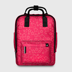 Рюкзак женский Маленькие звёздочки красно-розовый, цвет: 3D-принт