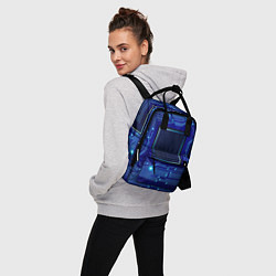 Рюкзак женский Технический синий паттерн, цвет: 3D-принт — фото 2
