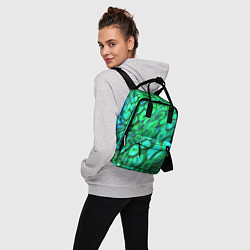 Рюкзак женский Объемная зеленая текстура в виде чешуи, цвет: 3D-принт — фото 2