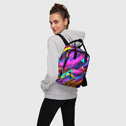 Рюкзак женский Неоновые разноцветные пластины, цвет: 3D-принт — фото 2