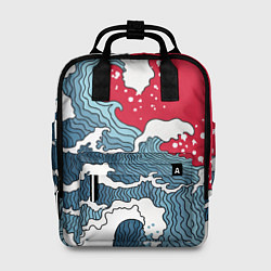 Рюкзак женский Страна восходящего солнца - большая волна, цвет: 3D-принт