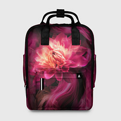 Женский рюкзак Розовый цветок в огне - нейросеть
