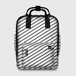 Рюкзак женский Черно-белые полосы паттерн, цвет: 3D-принт