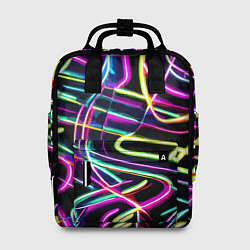 Рюкзак женский Неоновая абстракция - нейросеть, цвет: 3D-принт
