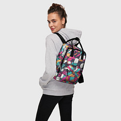 Рюкзак женский Разноцветные ретро фигуры, цвет: 3D-принт — фото 2