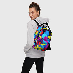 Рюкзак женский Полигональная композиция - поп-арт - нейросеть, цвет: 3D-принт — фото 2