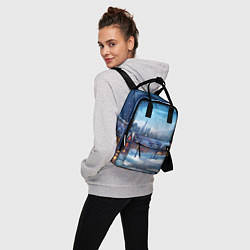 Рюкзак женский Новогодний город, цвет: 3D-принт — фото 2