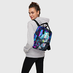 Рюкзак женский Ребекка и граффити - киберпанк, цвет: 3D-принт — фото 2