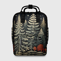 Рюкзак женский Новогоднее настроение лес, цвет: 3D-принт