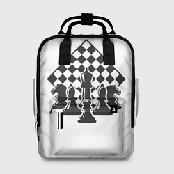 Рюкзак женский Шахматная доска и фигуры, цвет: 3D-принт