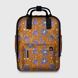 Рюкзак женский Цветы в поле коричневый цвет, цвет: 3D-принт