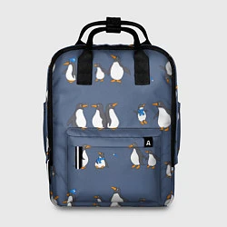 Рюкзак женский Забавное семейство пингвинов, цвет: 3D-принт