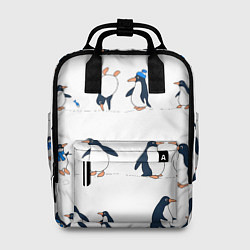 Рюкзак женский Семейство пингвинов на прогулке, цвет: 3D-принт