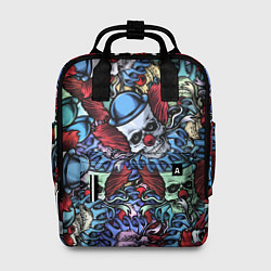 Рюкзак женский Череп клоун паттерн, цвет: 3D-принт