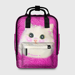 Рюкзак женский Кот мем в сердечках, цвет: 3D-принт