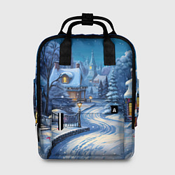 Рюкзак женский Зимнее предновогоднее настроение, цвет: 3D-принт